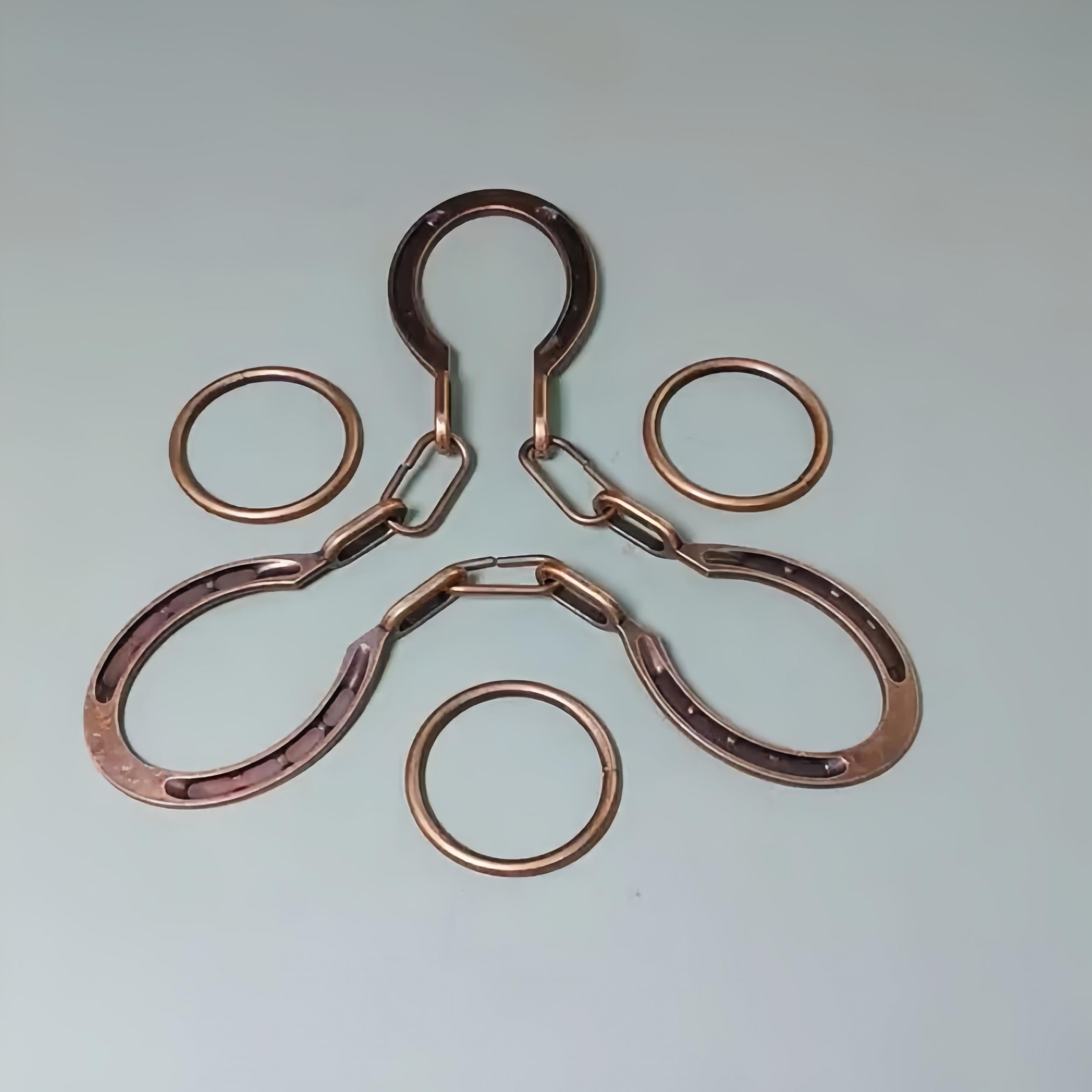 Interlocking Horseshoe Puzzle Classic Metal Brain Teaser Antique Copper Finish