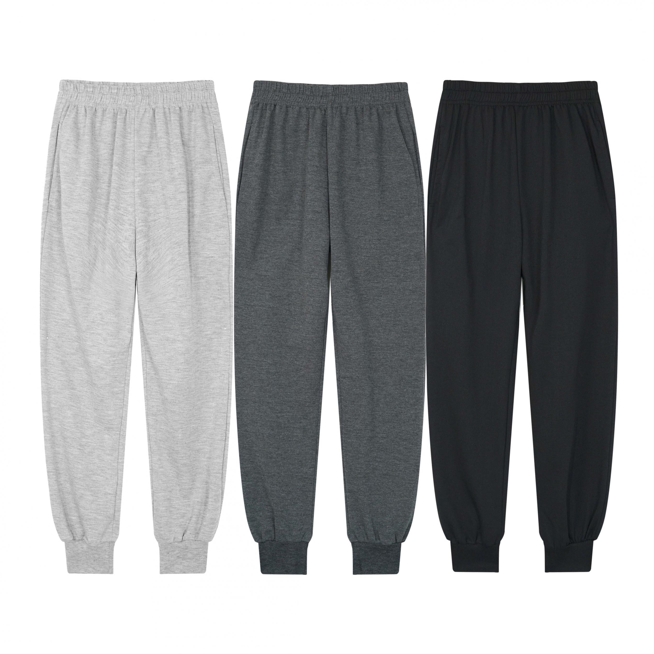 3pcs Boys Basic Jogger Trousers Set Youth Kids Athletic Fit
