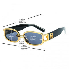 Rectangle Tinted Lens Sunglasses For Women Men Hiphop