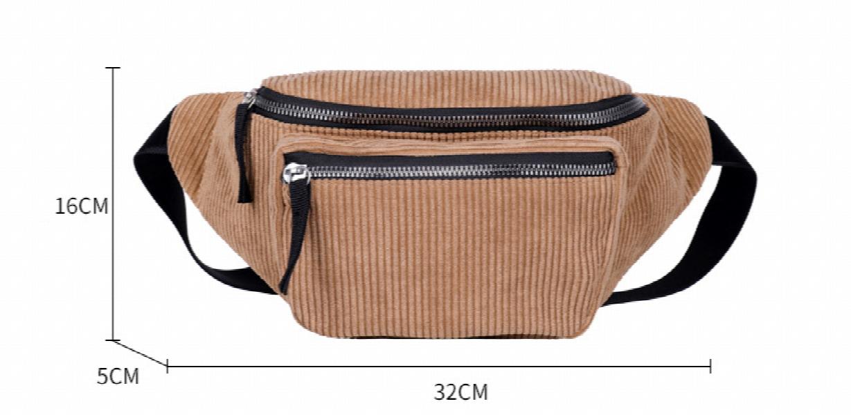 Corduroy Waist Bag Women's Chest Bag