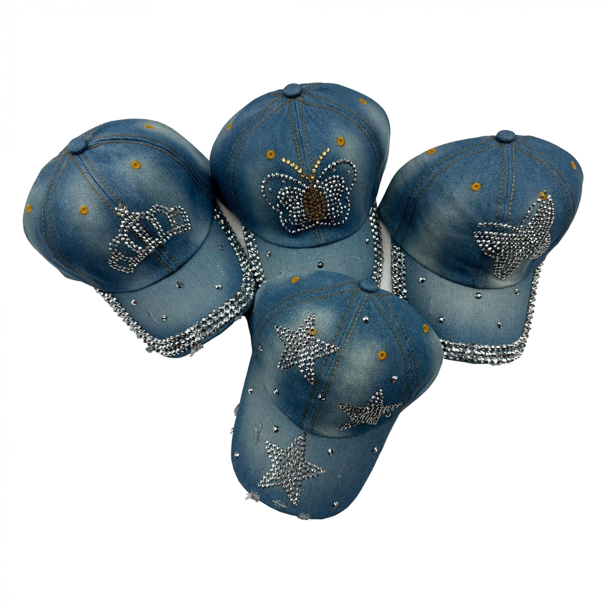 Unisex Sunshade Breathable Baseball Cap With Rhinestone