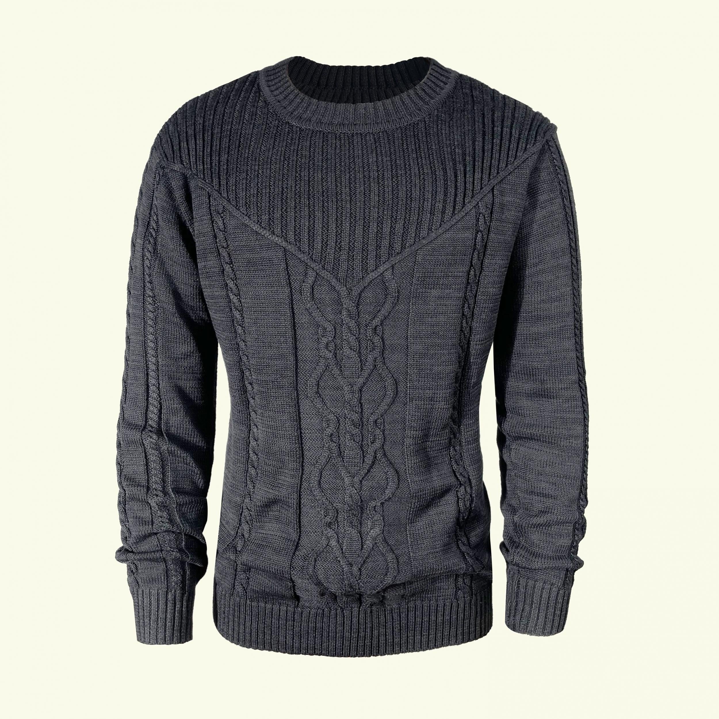Men's Ribbed Knit Pullover Sweater for Winter