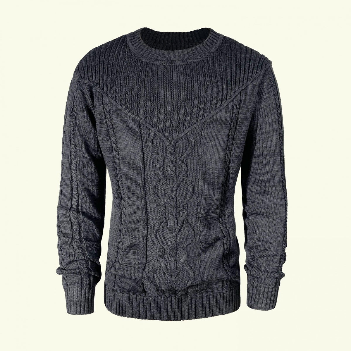Men's Ribbed Knit Pullover Sweater for Winter