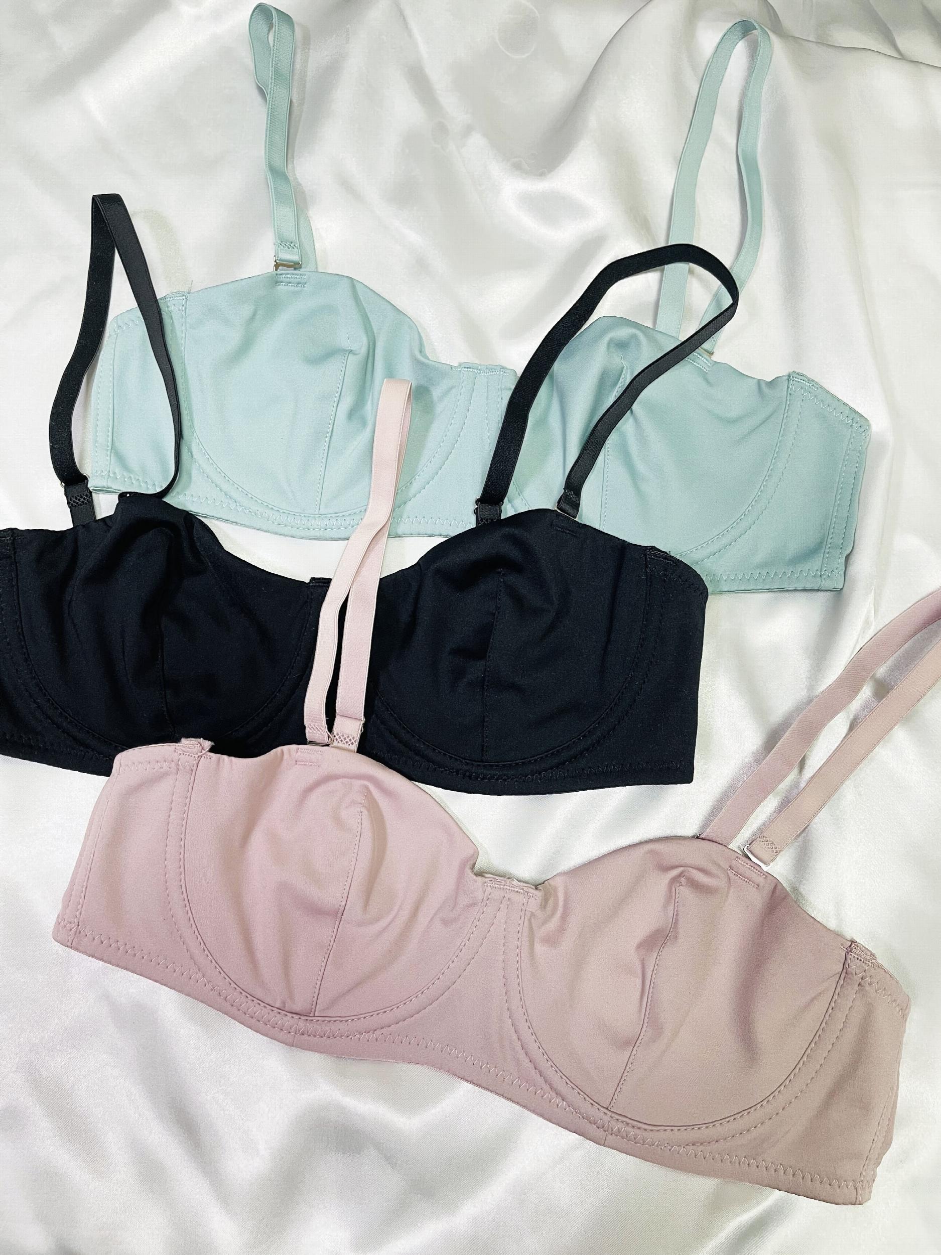 3pcs Solid Push Up Bras Comfy & Breathable Intimates Bra