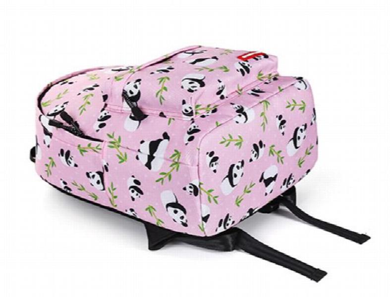 Pink Panda Bamboo 3D Printing Softback Notebook Bag Casual Backpack