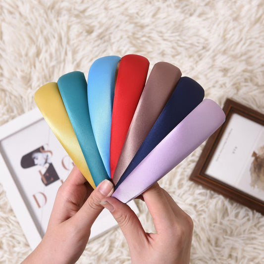 Satin Solid Headband Sponge Padded Head Hoop Hair Band Hair Accessories