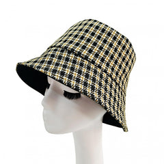 Reversible Houndstooth Bucket Hat Lightweight Basin Hat Outdoor Sunscreen Travel