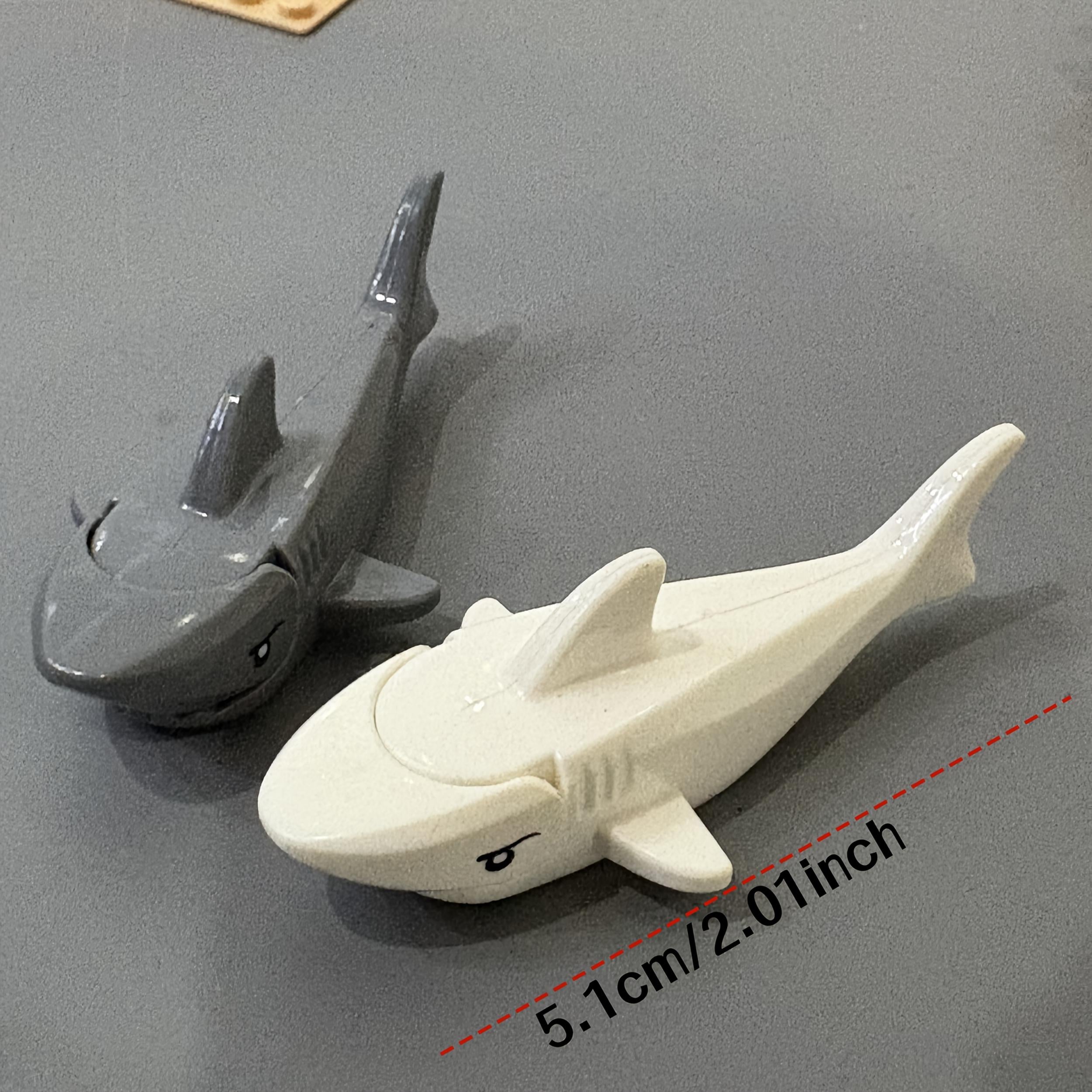 2pcs Shark Underwater World Animal Models DIY Birthday Gift ABS Material Gray