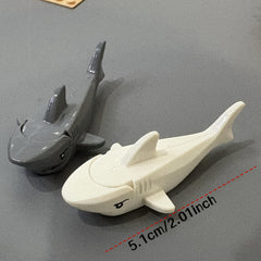 2pcs Shark Underwater World Animal Models DIY Birthday Gift ABS Material Gray