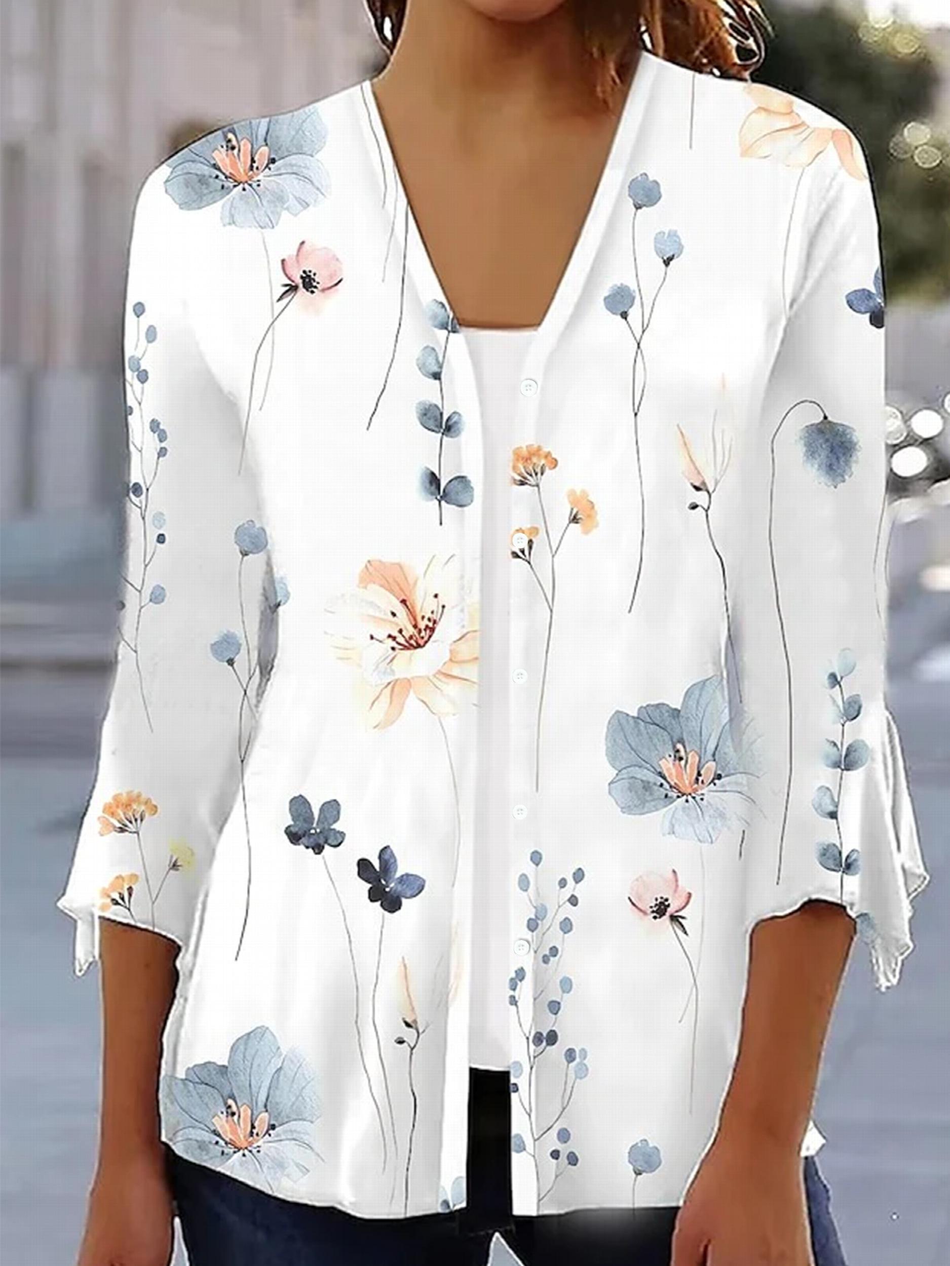 Floral Print Cardigan & Solid Cami Top Set