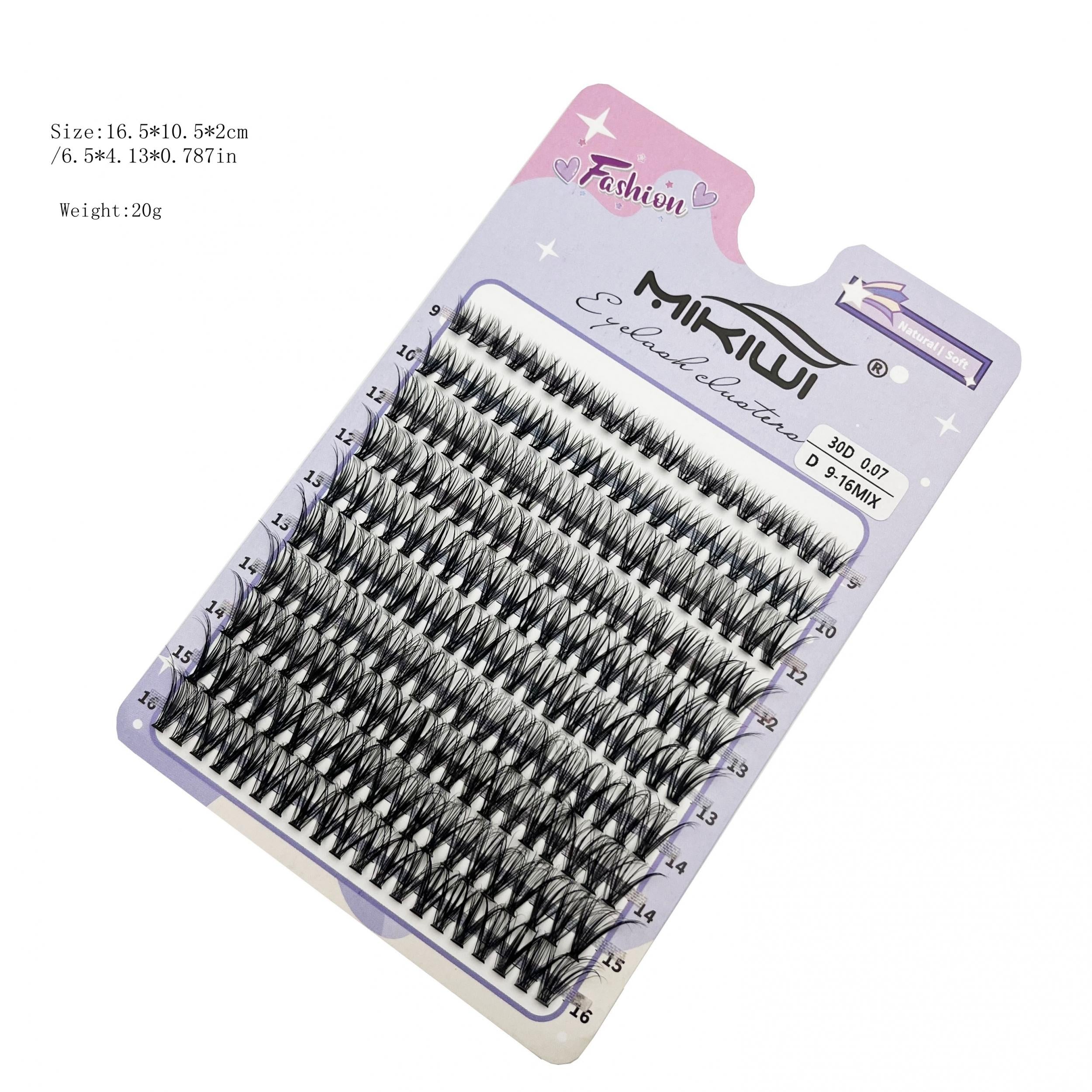 DIY Lash Extension Kit 240pcs Individual Lashes Cluster D Curling 9-16mm