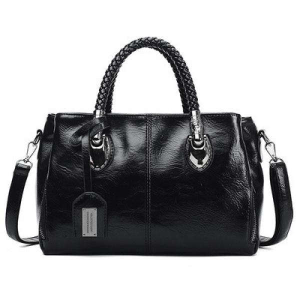 Soft Leather Boston Shoulder Bag Big Bag