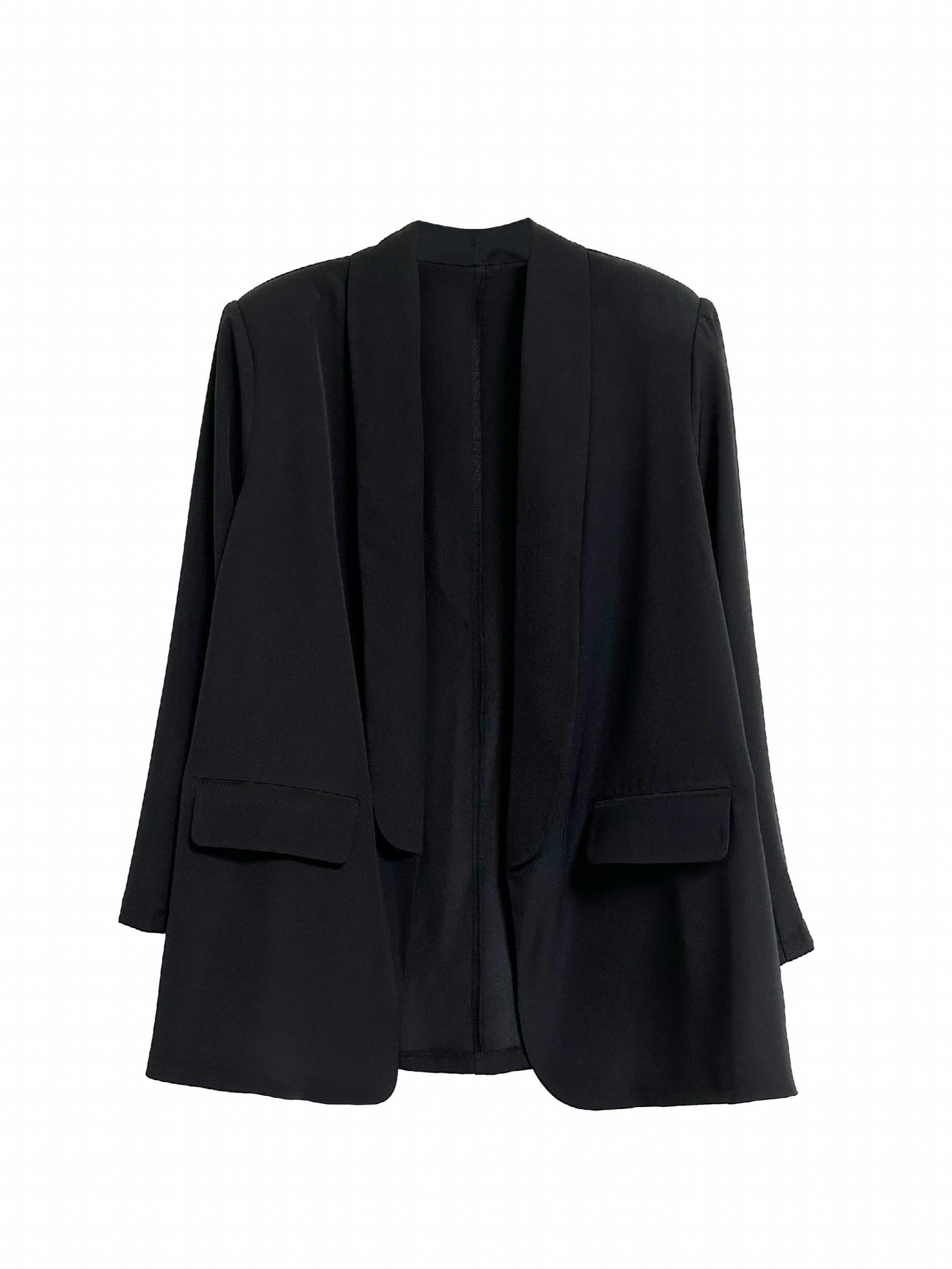  Casual Blazer Women's Plus Long Sleeve Open Front Blazer