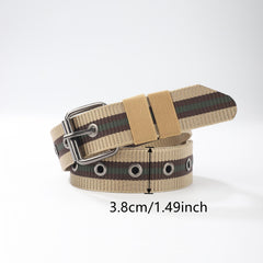 Men's Canvas Belt Pin Buckle Belt Outdoor Casual Jeans Belt