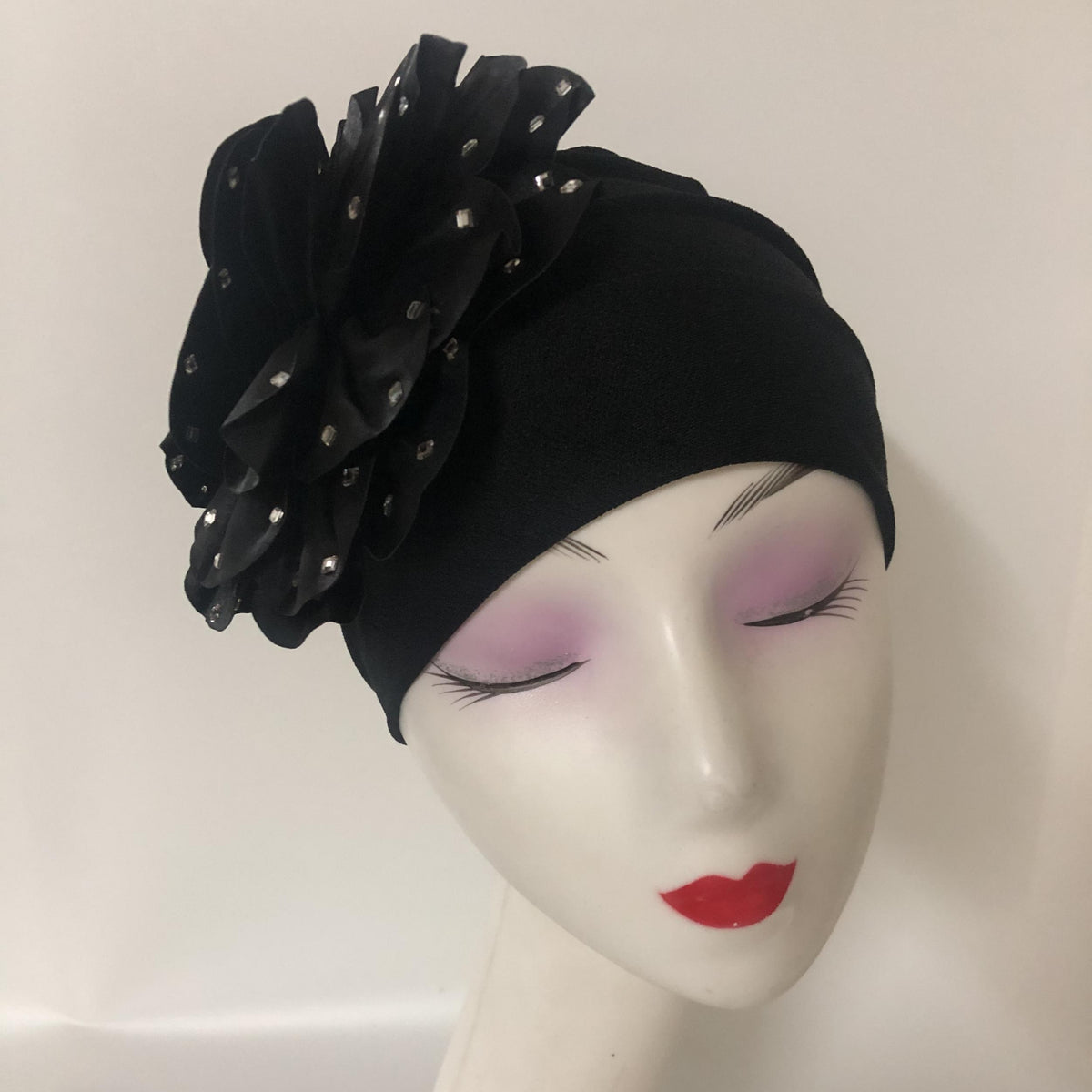 Rivet Decor Flower Turban Cap Head Wrap Lightweight Head Wrap Chemo Hats