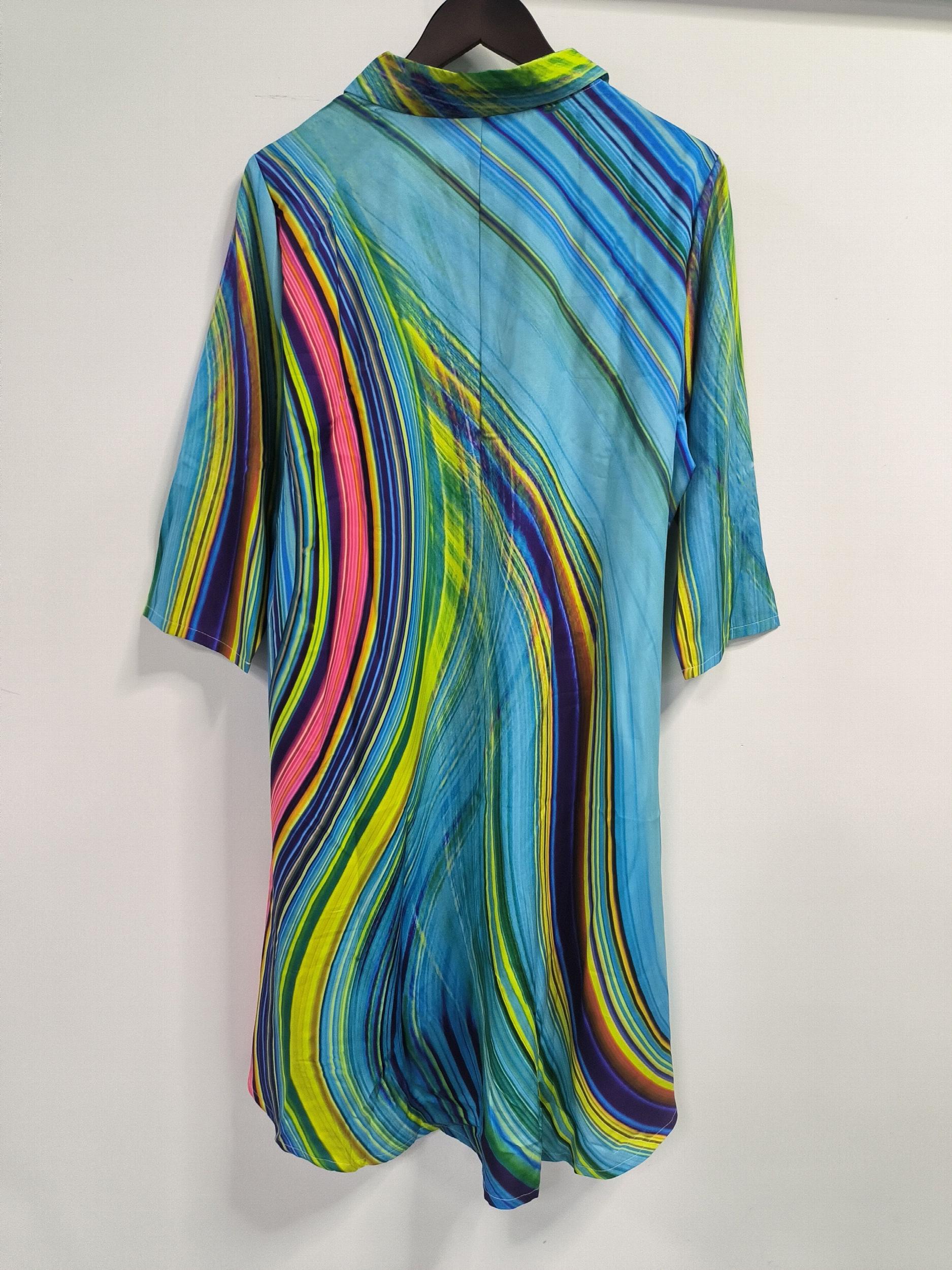  Striped Half Sleeve Loose Dress