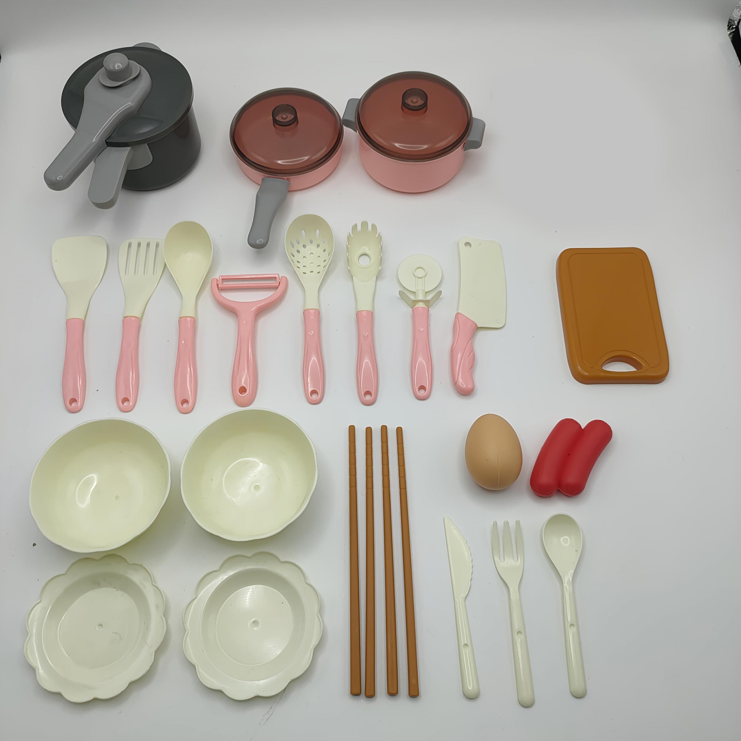 28pcs Pink & Green 26pcs Red Play Kitchen Toy Set Pretend Play