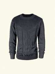 Men's Ribbed Knit Pullover Sweater for Winter