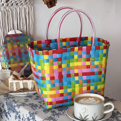 Camping Woven Travel Vacation Handbag Vegetable Basket