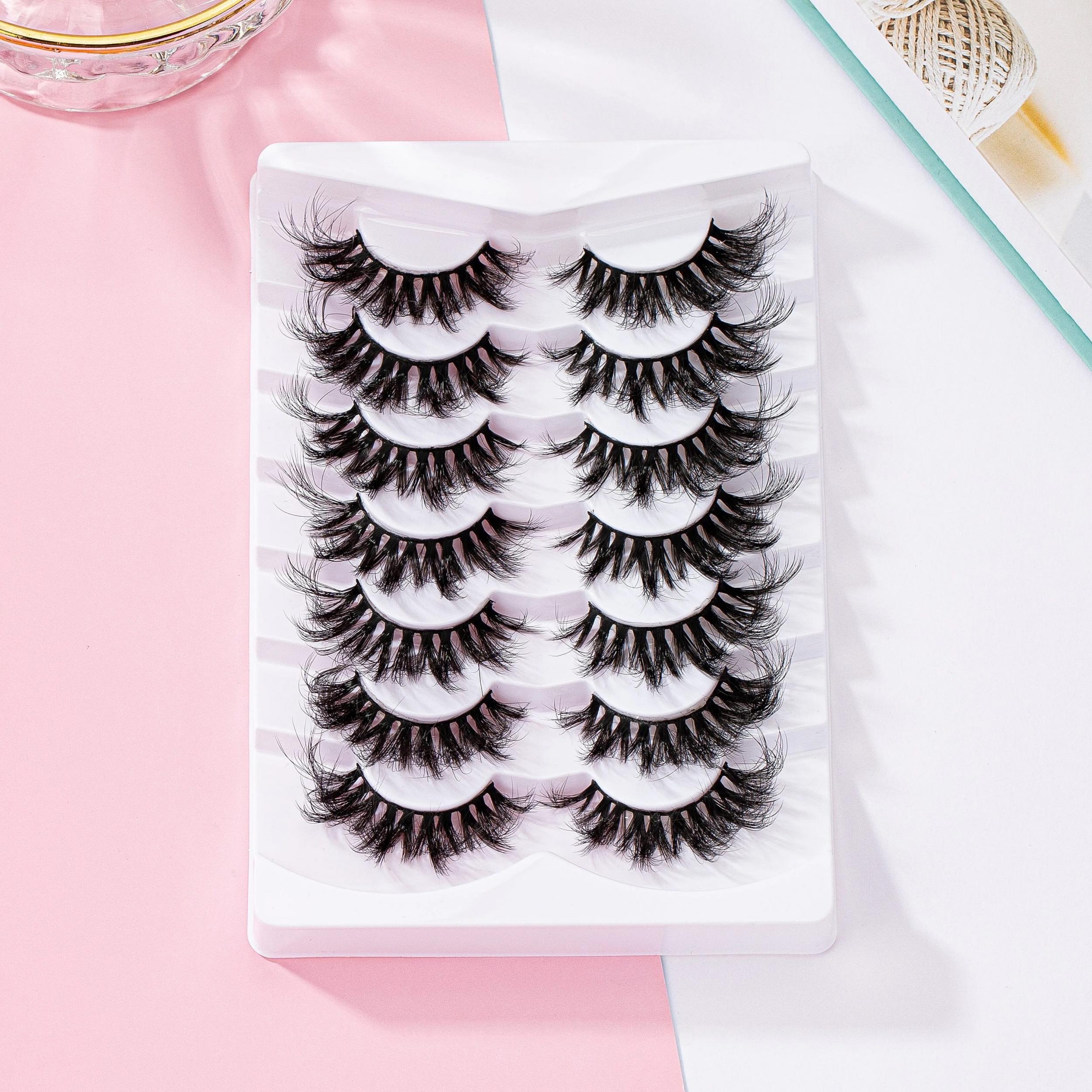 8D Cat Eye Lashes Faux Mink Hair False Eyelashes 7 Pairs
