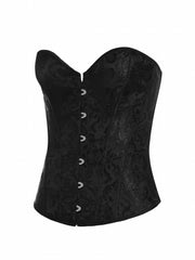 Jacquard Strapless Corset Bustier Tummy Control Lace Up Slimmer Body Shaper