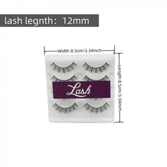 4 Pairs 12mm D Curling Faux Mink Hair Lashes