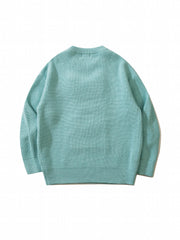 Cartoon Knitted Rabbit Sweater With Pocket