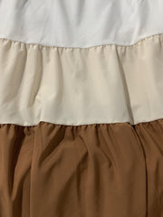  Colorblock Long Sleeve Maxi Smock Dress