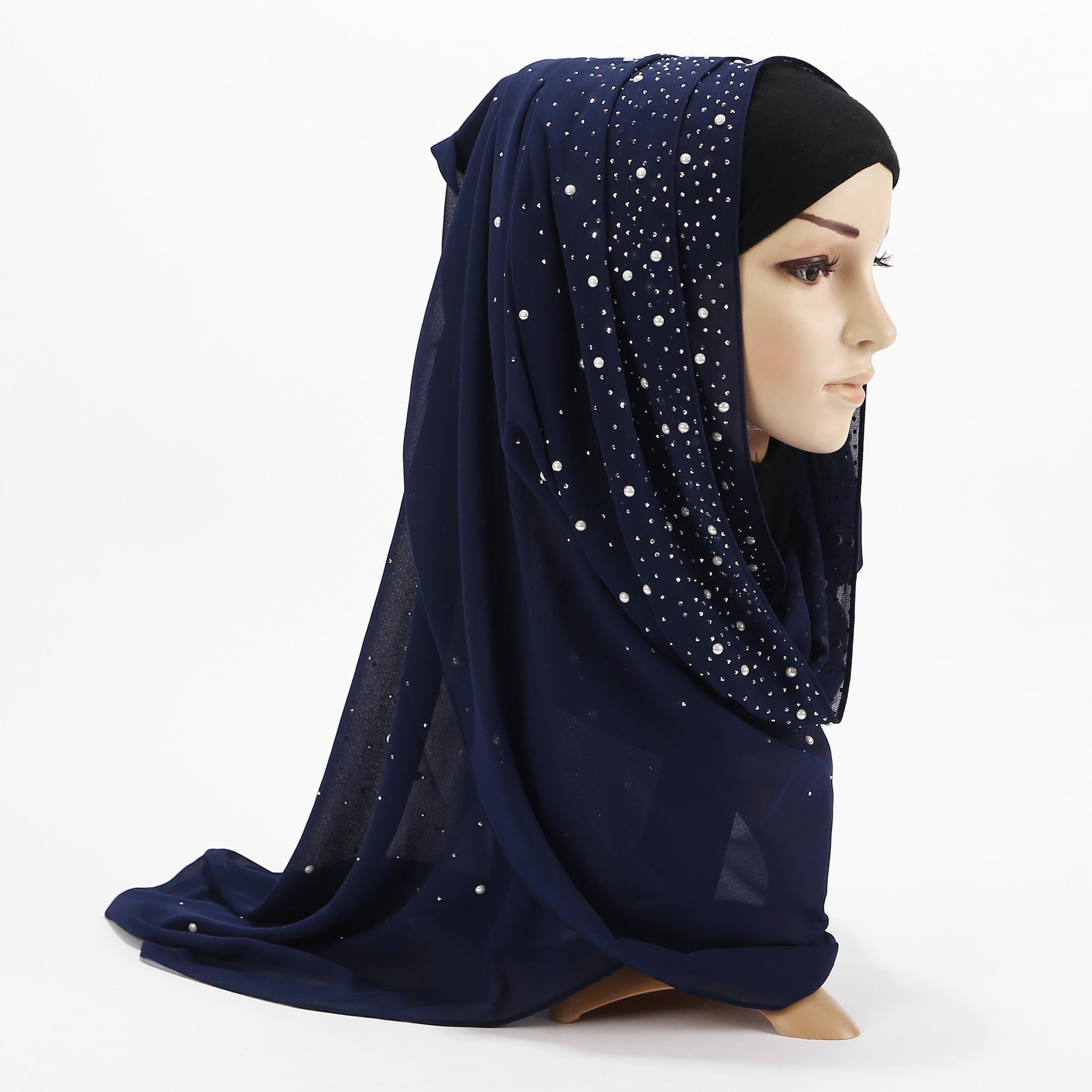 Shimmering Chiffon Hijab Turban Head Wrap Bandana Hair Accessories