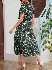 Vintage Short Sleeve Midi Dress for Spring & Summer
