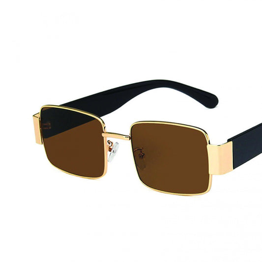 Square Tinted Sunglasses Metal Glasses UV400