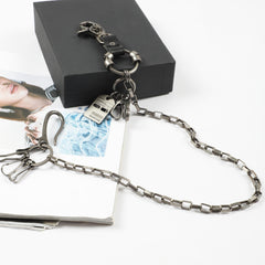 Men's Punk Hip Hop Skull Plaid Waist Chain