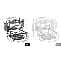 3 Tier Dish Drying Rack with Utensil Holder & Tray