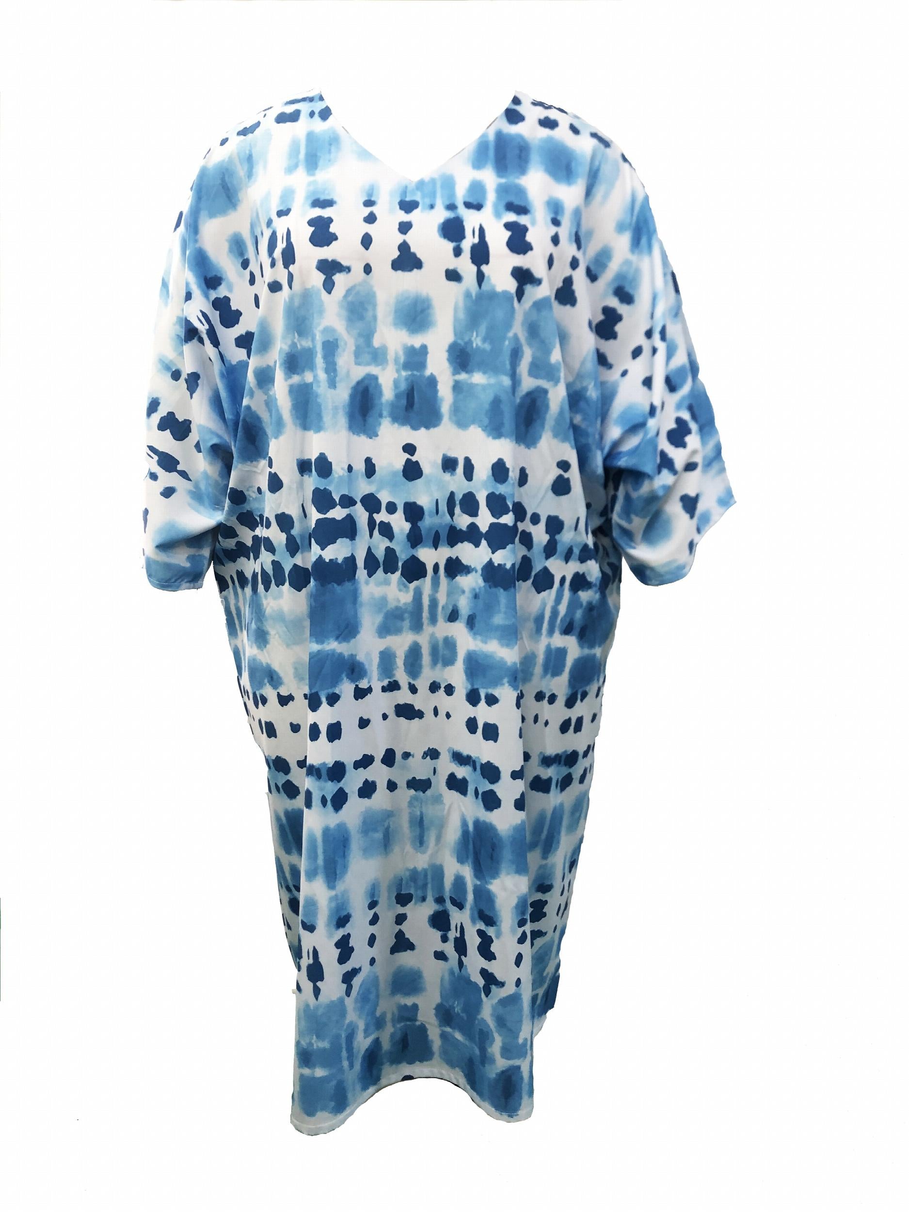  Tie Dye V-Neck Stretch Dress