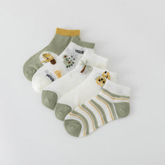 Boys Dinosaur Pattern Ankle Socks, Comfy Mesh Breathable, 0-12 Years