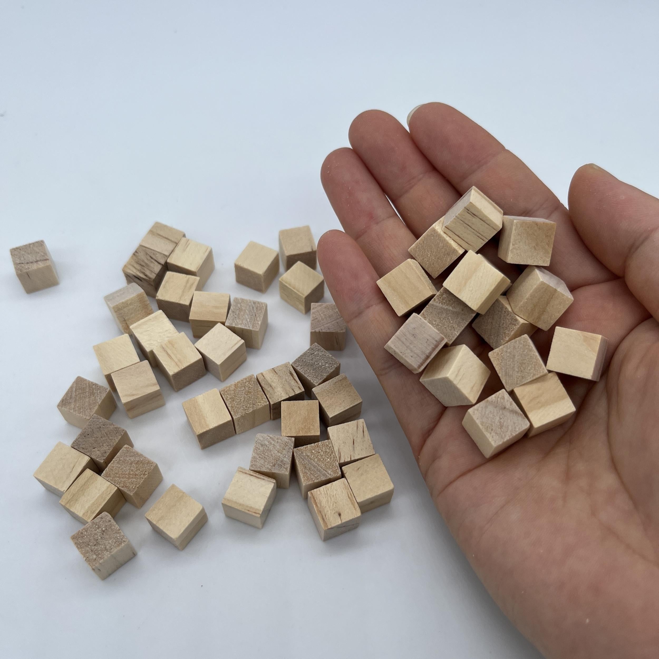 50pcs Unfinished Small Wood Cubes For Crafts And Puzzle Making