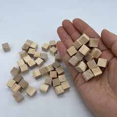 50pcs Unfinished Small Wood Cubes For Crafts And Puzzle Making
