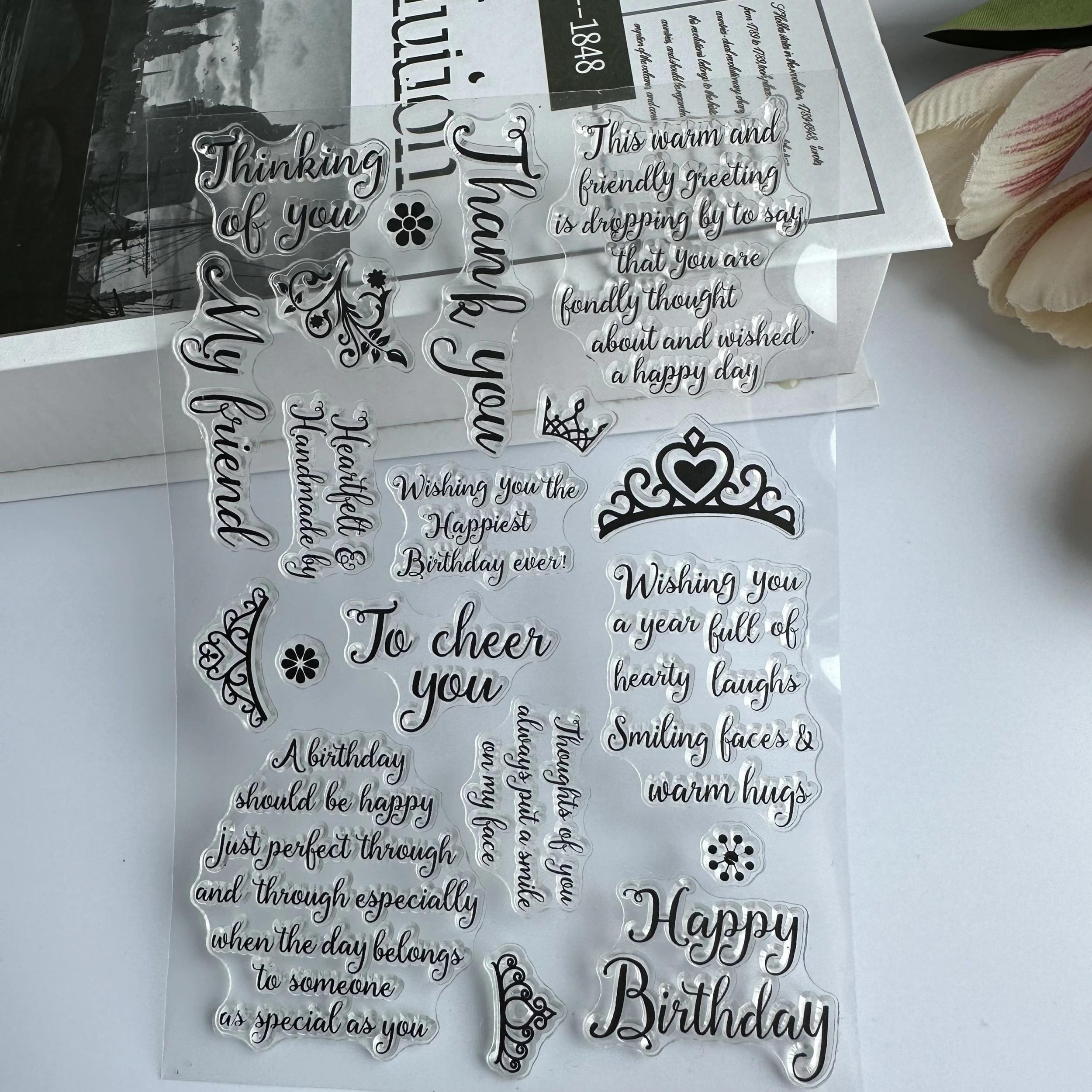 Birthday Wishes Clear Rubber Stamp Set for Card Decoration and DIY Crafts