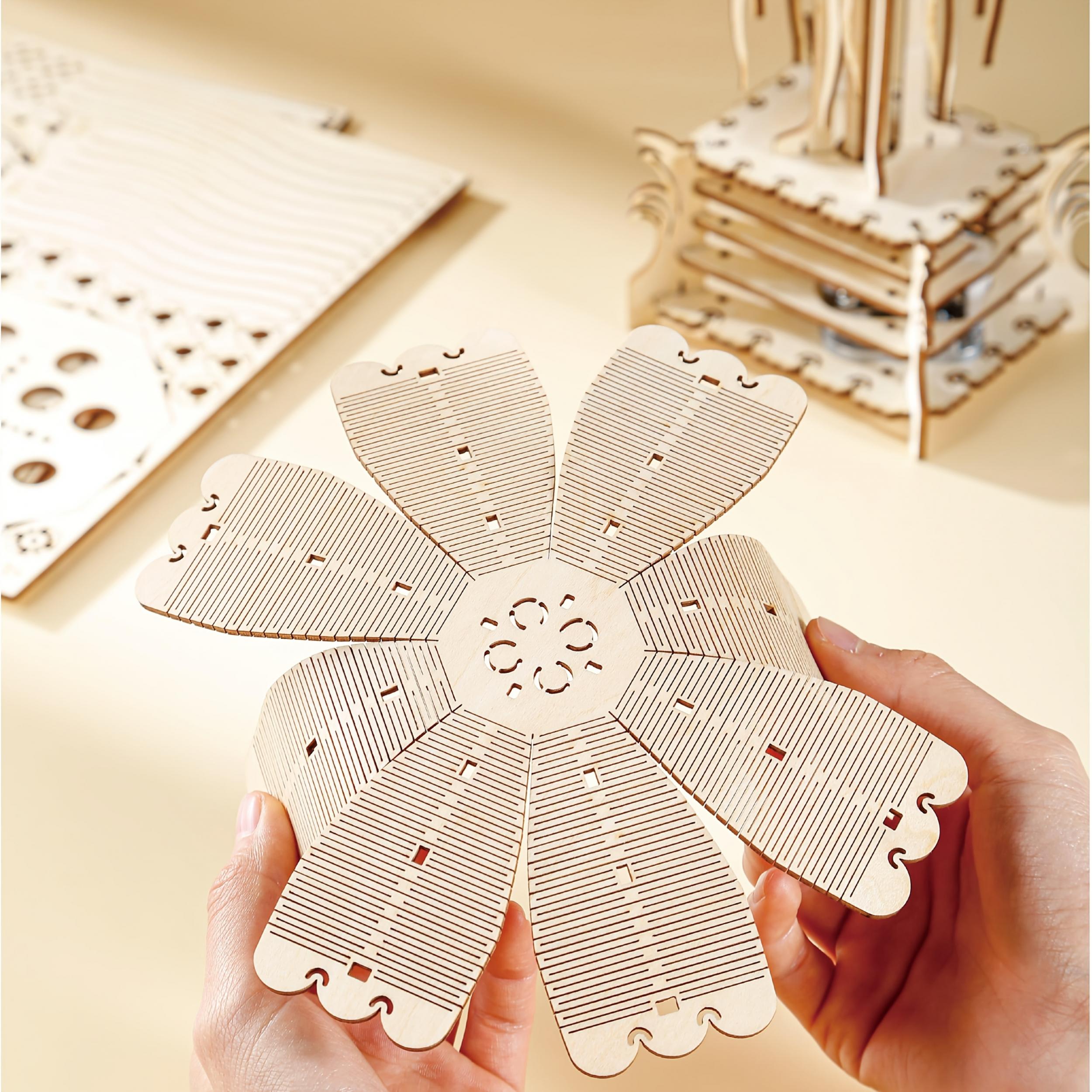 Wooden 3D Puzzle Jellyfish Model Assembly Kit