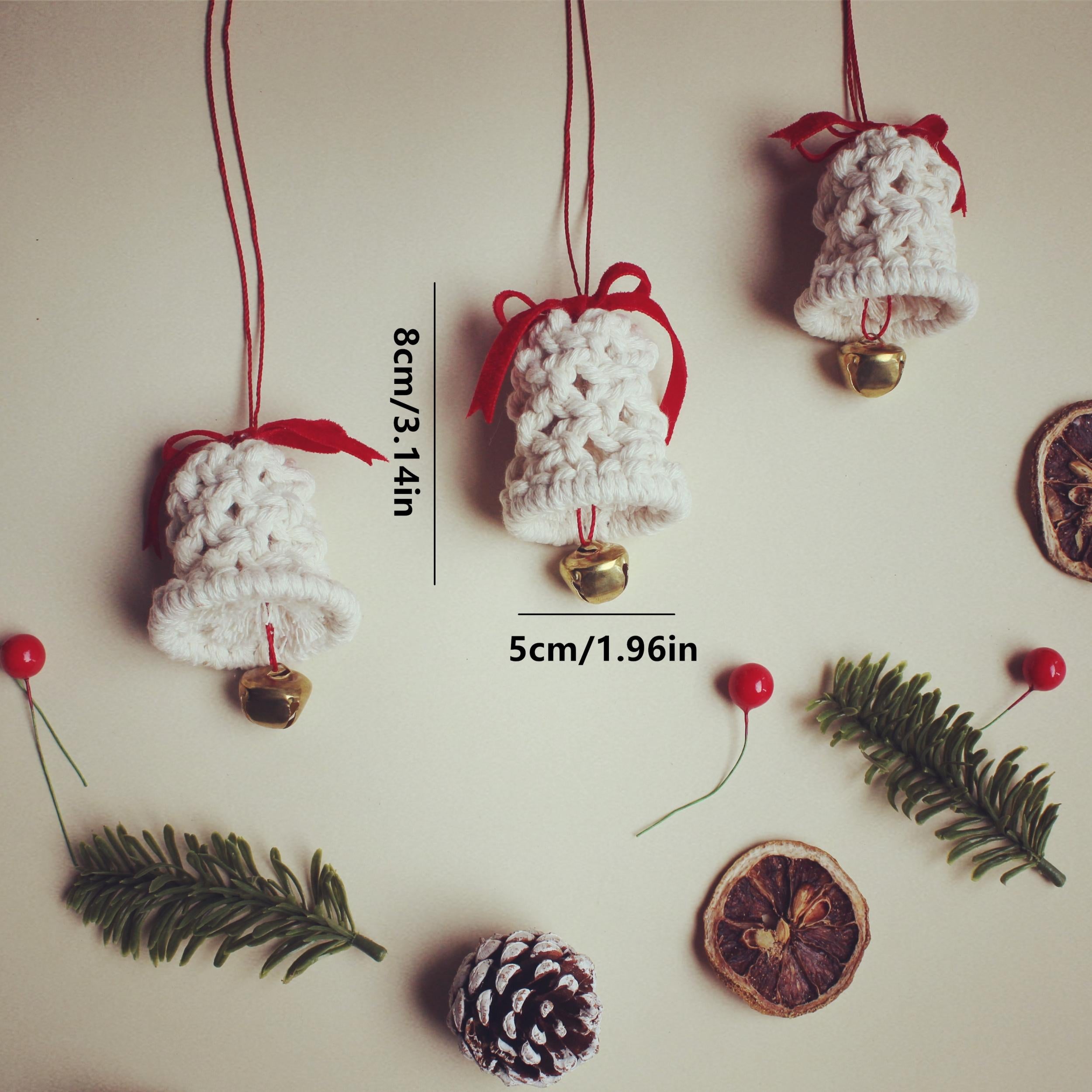 3pcs Macrame Jingle Bell DIY Kit Christmas Craft Set
