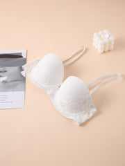 3 Pcs Lace Beaded Bra Lightweight Push Up Wireless Everyday Bra Women's Lingerie