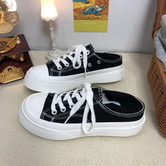 Platform Lace-Up Skate Shoes Low Top Sneakers