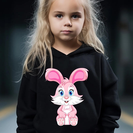 Girls 2pcs Rabbit Pattern Hoodie & Sweatpants Set