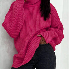  Solid Long Sleeve Turtleneck Sweater