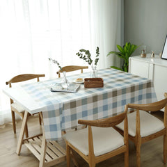 Coffee Plaid Tablecloth Checkered Pattern - Washable