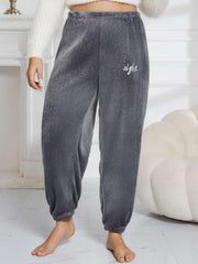Women's Plus Size Embroidered Flannel Joggers