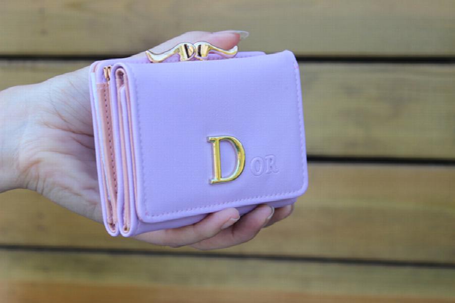 Girls' Short Wallet Three-fold Clip Zero Wallet Letter Wallet
