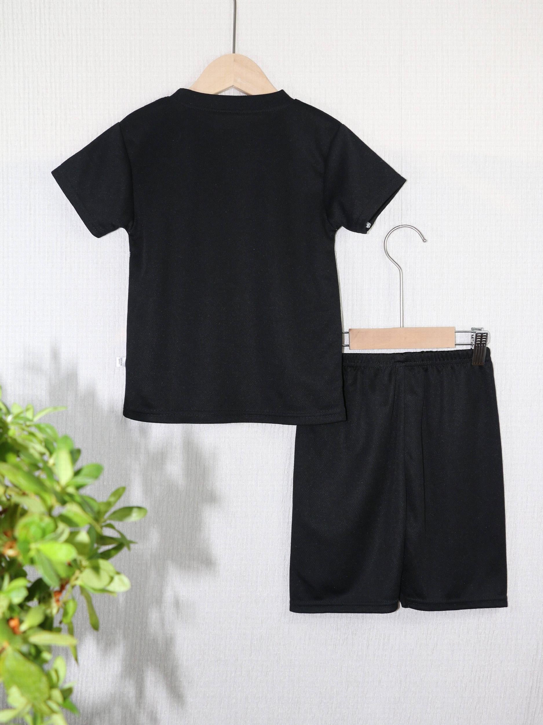 Boy's Sporty Style Outfit 2pcs T shirt & Shorts Set For Summer