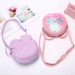 Kids Sequin Shoulder Bag with Bow Decoration