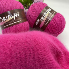 2pcs Hand knitted Long haired Mink Wool Gloves